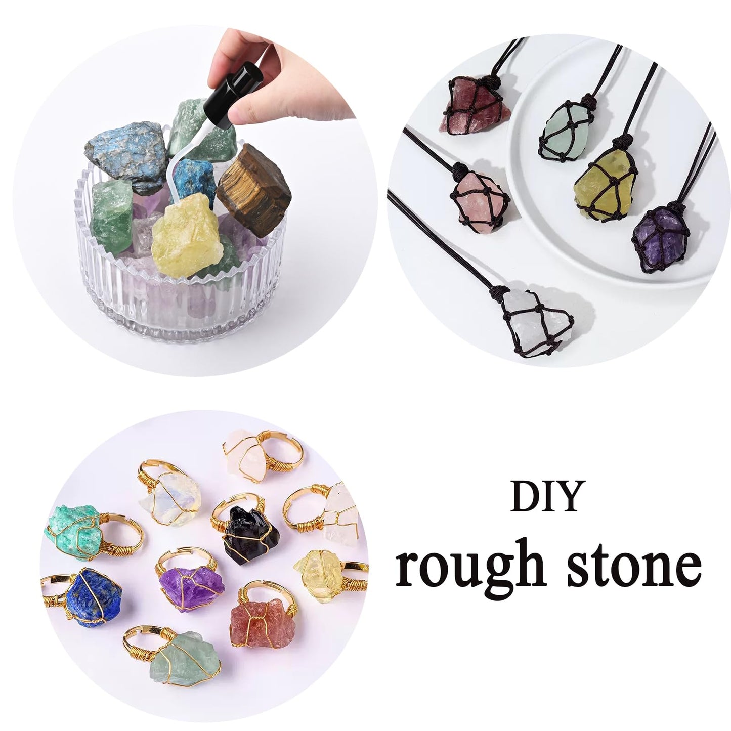 Crystals and Healing Raw Stones, Natural Gemstone Raw Crystals, 6PCS Crystals Constellation Sets for Gifts, Yoga Meditation (Gemini)