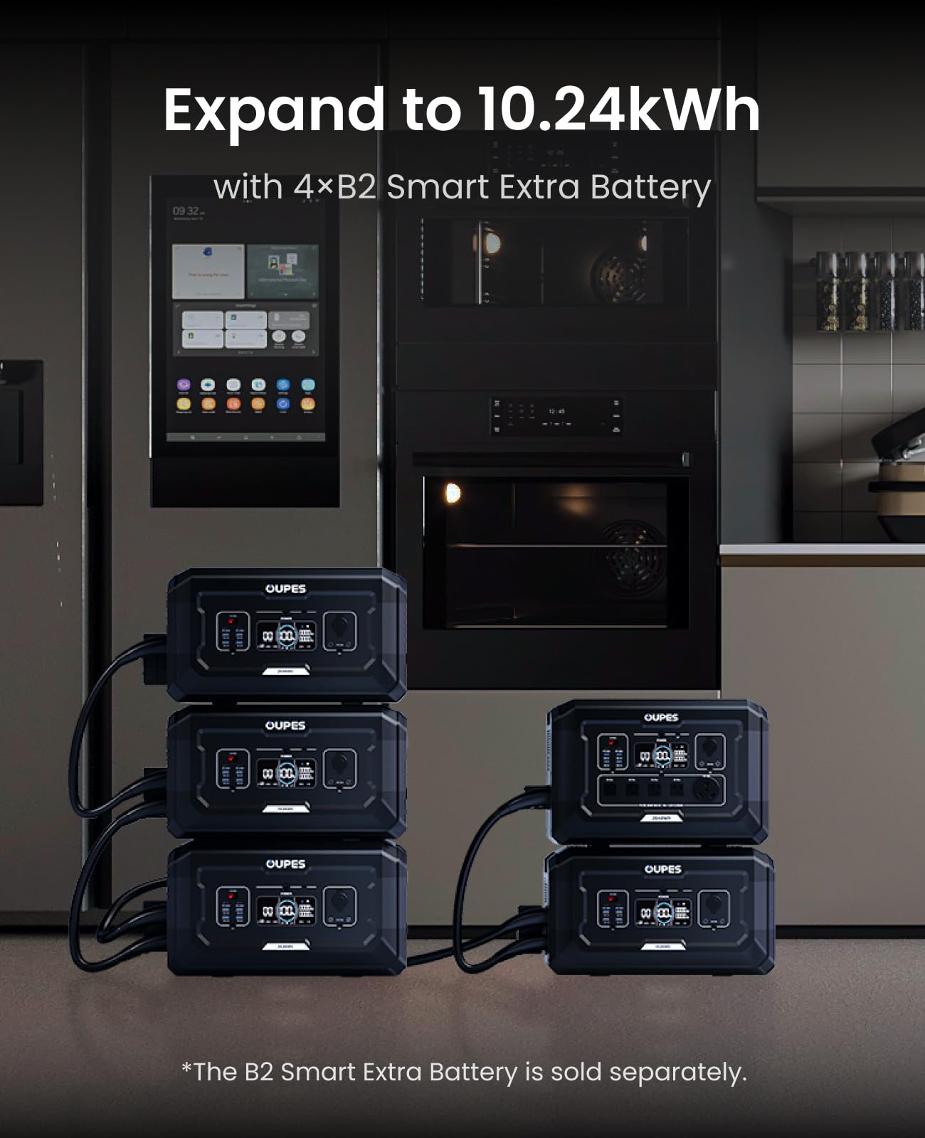 OUPES Mega 2 2500W Solar Generator with 240W Panel Included, 2048Wh Portable Power Station Solar Battery Station Made for Emergency, Home Backup, Outdoor Camping RV/Van