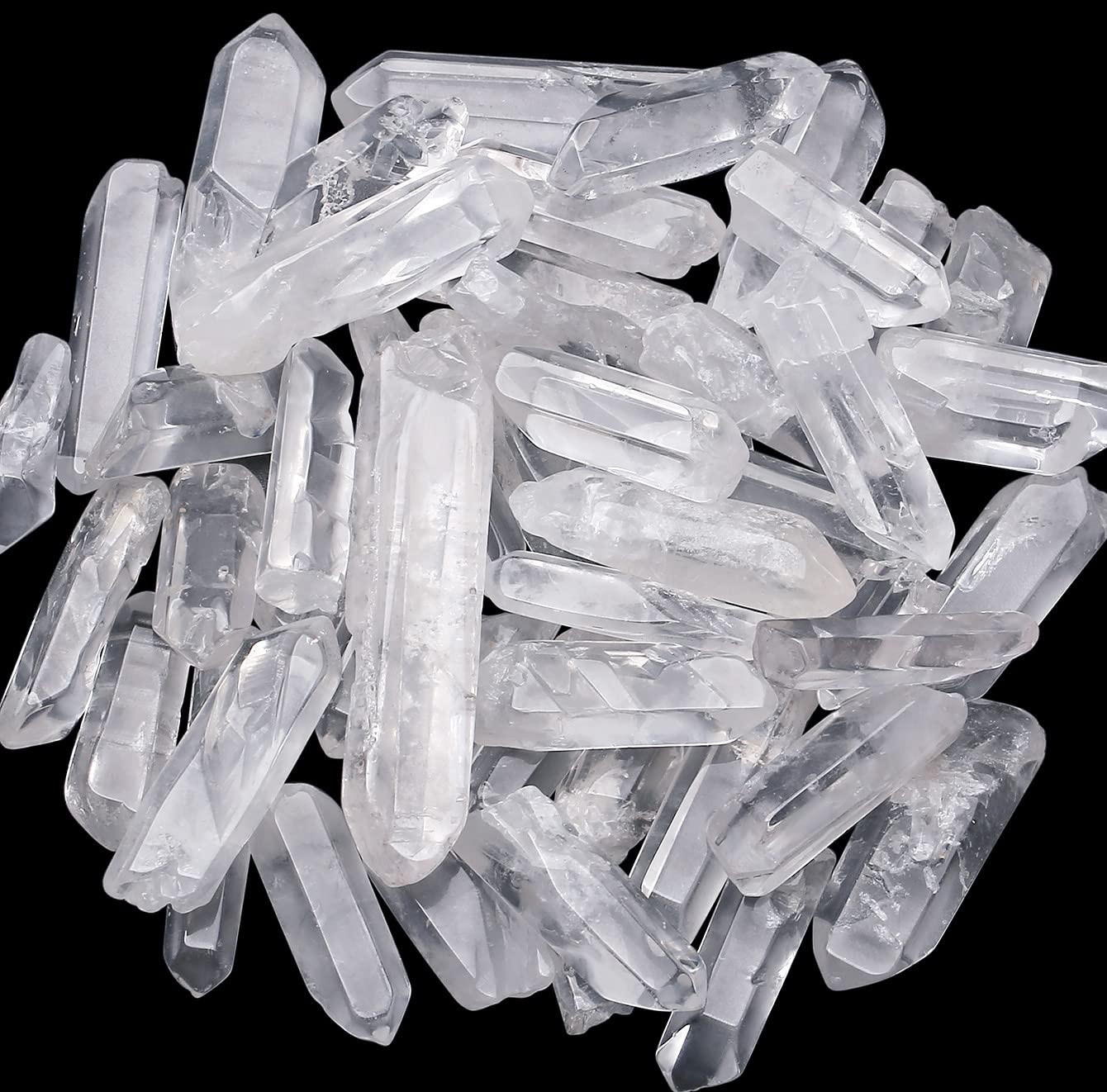DUQGUHO Natural Raw Clear Quartz Crystals Stones Points Bulk Crystals Irregular Shape Crystal Wand for Jewelry Making Polishing Cabbing Reiki Energy Balance 1.18-2" 0.22 lb