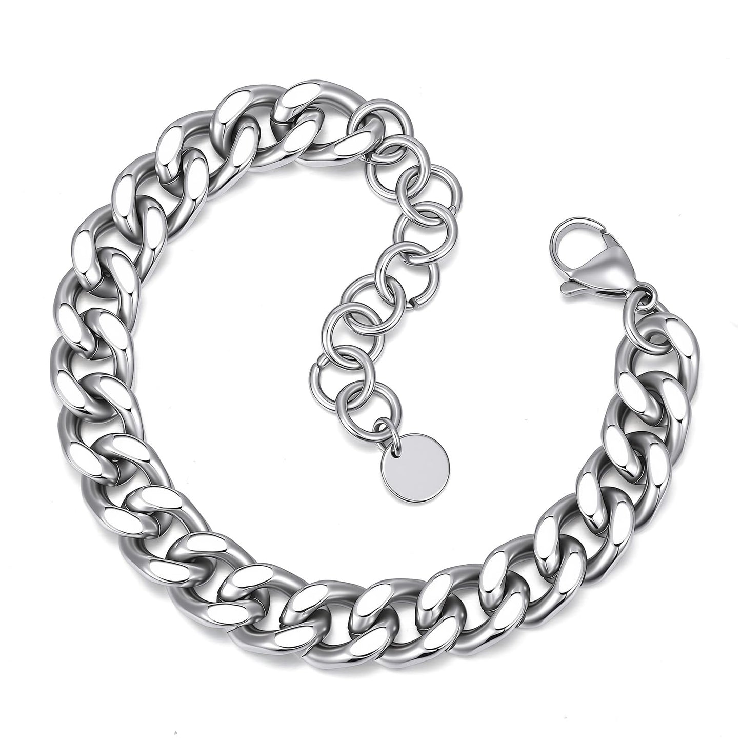 Chunky Gold Bracelets for Women - 18K Gold Plated Cuban Link Bracelet, Stainless Steel Non-tarnish Personality Thick Chain Trendy Jewelry Gifts, Christmas Valentines Prom Birthday Gift for Girlfriend