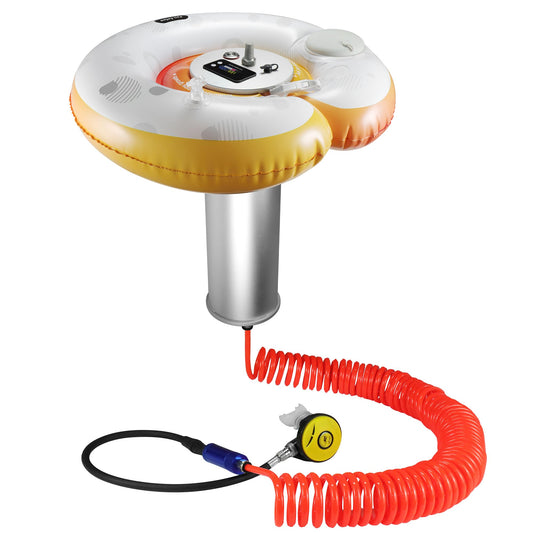 Xyuee X001 Scuba Diving Ventilator System, Portable Tankless Lung Underwater Breathing Device with 50FT Long Tube, High-Flow Rechargeable Air Compressor for Snorkeling, Recreational Diving & Fishing