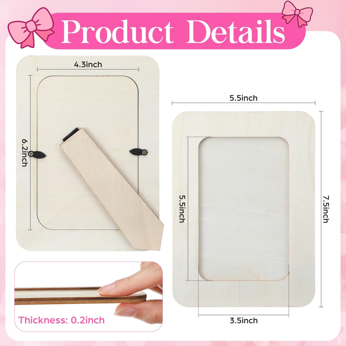 Yousoontic 10 Sets DIY Picture Frame Craft Kit for 4" x 6" Photos Unfinished Wooden Craft Photo Frames with Shells Pearls and DIY Tools Set Art Gift for Friends Family Summer Party Decoration