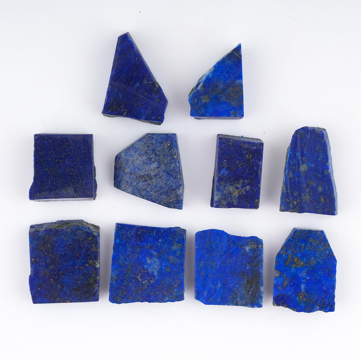 ColouredRocks Wholesale Bulk 10pcs Natural Lapis Lazuli Crystals, Raw Stones, Rough Gemstones, Jewelry Making Supply, Cabbing, Polishing, Cutting, DIY, Crafts (200+ carats) (15-20mm), AAA+