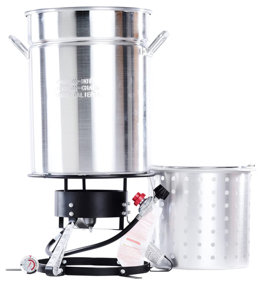 King Kooker 5012A Package Boiling and Steaming, Silver, Balck
