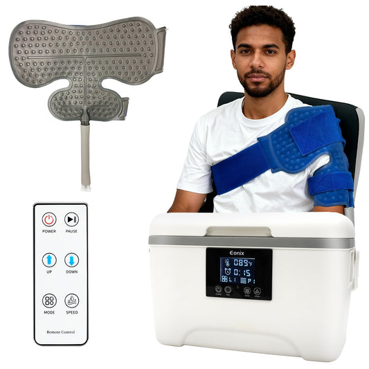 EONIX Cold Therapy Machine with Programmable Timer,Compact and Portable Ice Machine for Shoulder After Surgery,Cryotherapy Pain Relief w/Compression Pad for Shoulder,Hip,Ankle and Foot