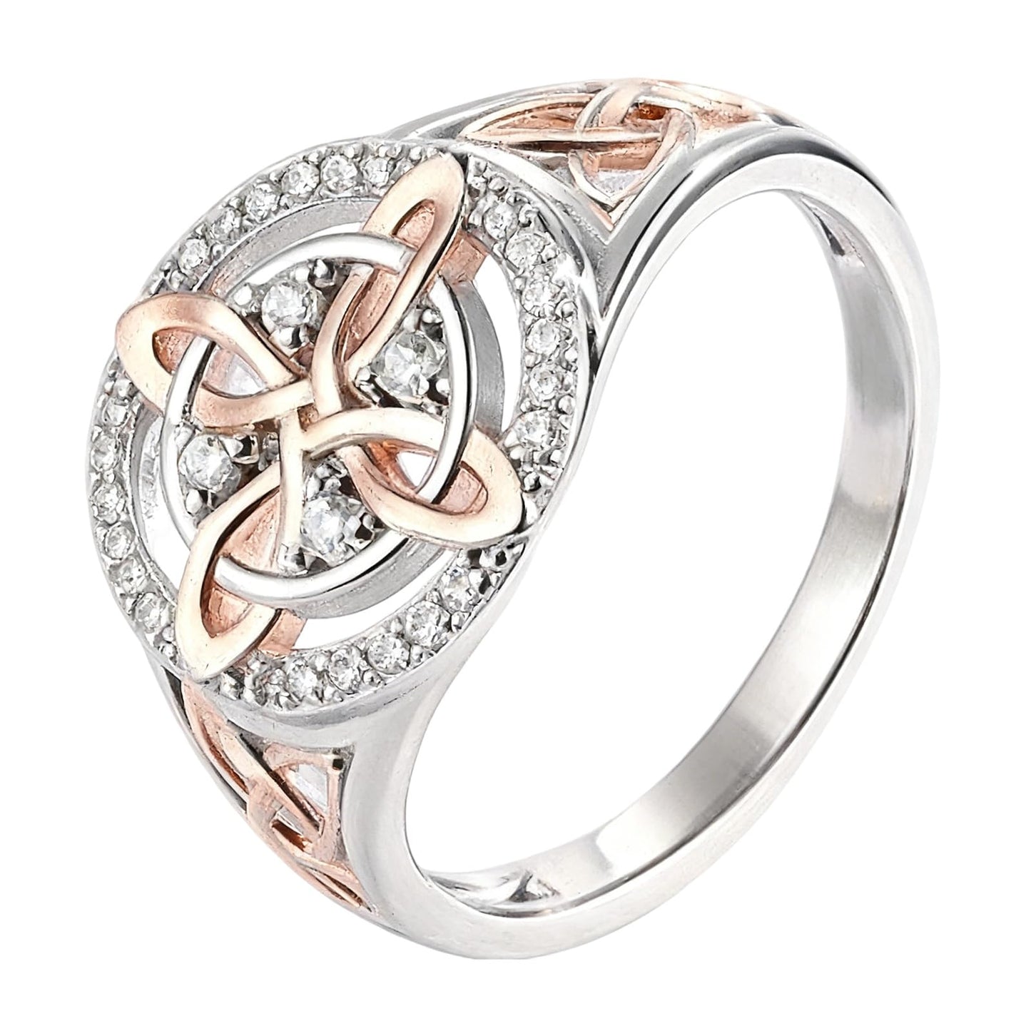 diyebof Women‘s Rings Copper Geometric Band Rings With Two Tone Zircon Accents Designed For Professional And Social Event In Sizes 6 To 10 (8)