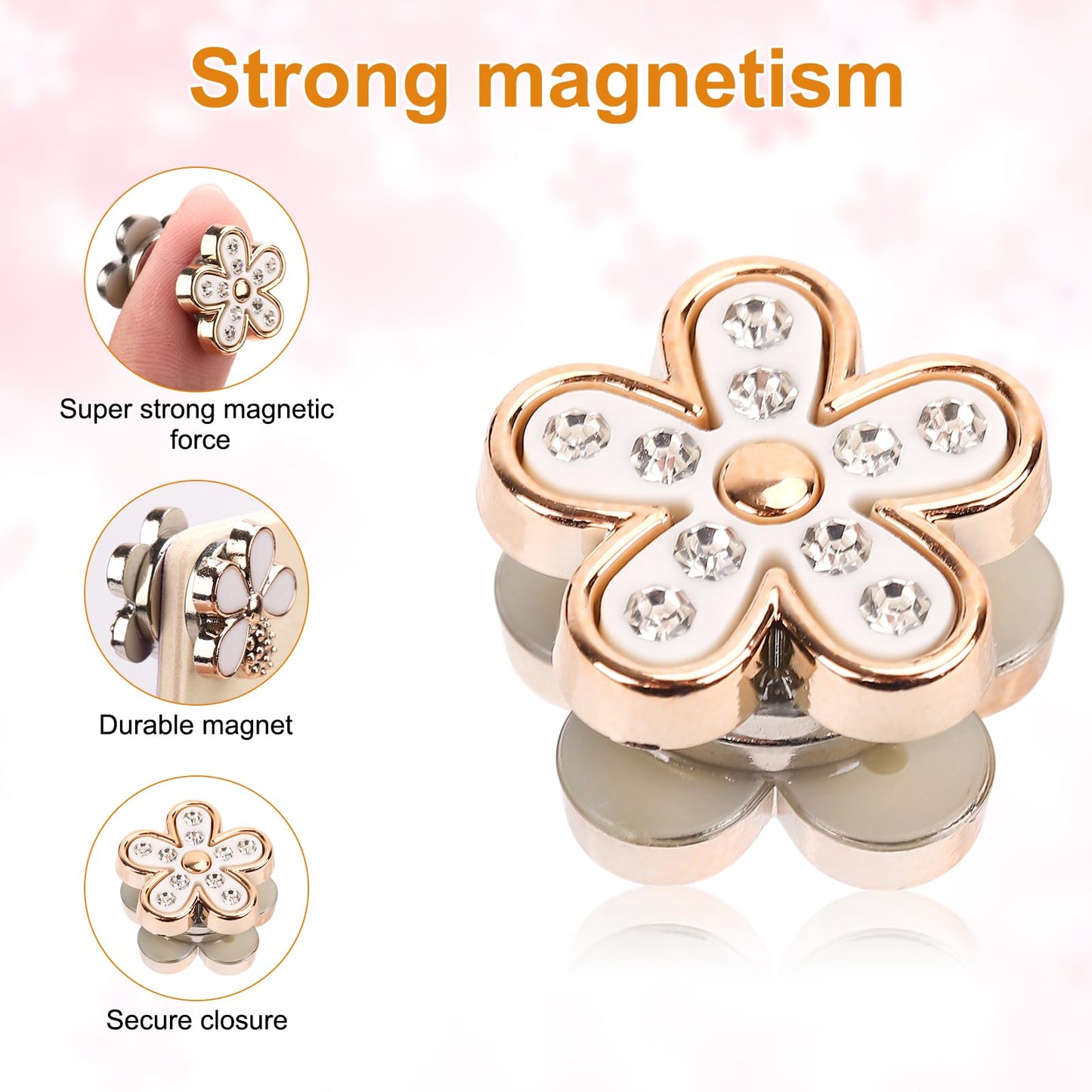 12pcs Magnetic Hijab Pins, Black and White No Snag Hijab Magnets Multipurpose Strong Magnetic Scarf Clip Clasp Buttons Pinless Brooch for Scarves Hats Shirt Collars Shawls Clothing (Style1)