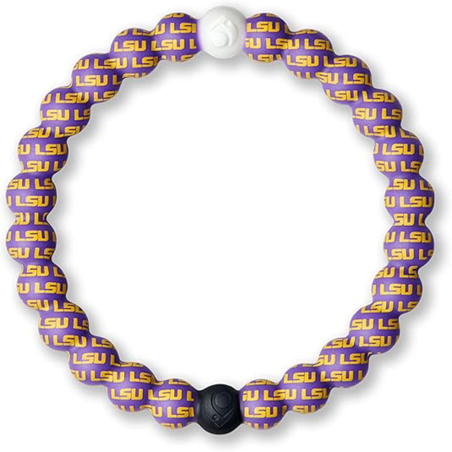Lokai Collegiate Silicone Beaded Bracelet for Women & Men, LSU - Medium, 6.5 Inch Circumference - Silicone Jewelry Fashion Bracelet Slides-On for Comfortable Fit