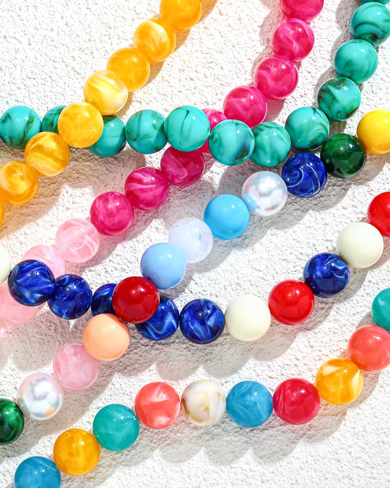 FAUTHENTICUTE Turquoise Choker Necklace for Women Large Turq. Blue Beaded Necklaces Boho Chunky Beaded Collar Statement Trendy Summer Beach Jewelry Gifts