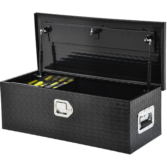 AUTOSAVER88 48 Inch Truck Bed Tool box, Heavy Duty Aluminum Diamond Plate Tool Box Chest, Waterproof Chest Storage Box with Sliding Shelf and Lock for Trucks, Trailers, RVs, Warehouses