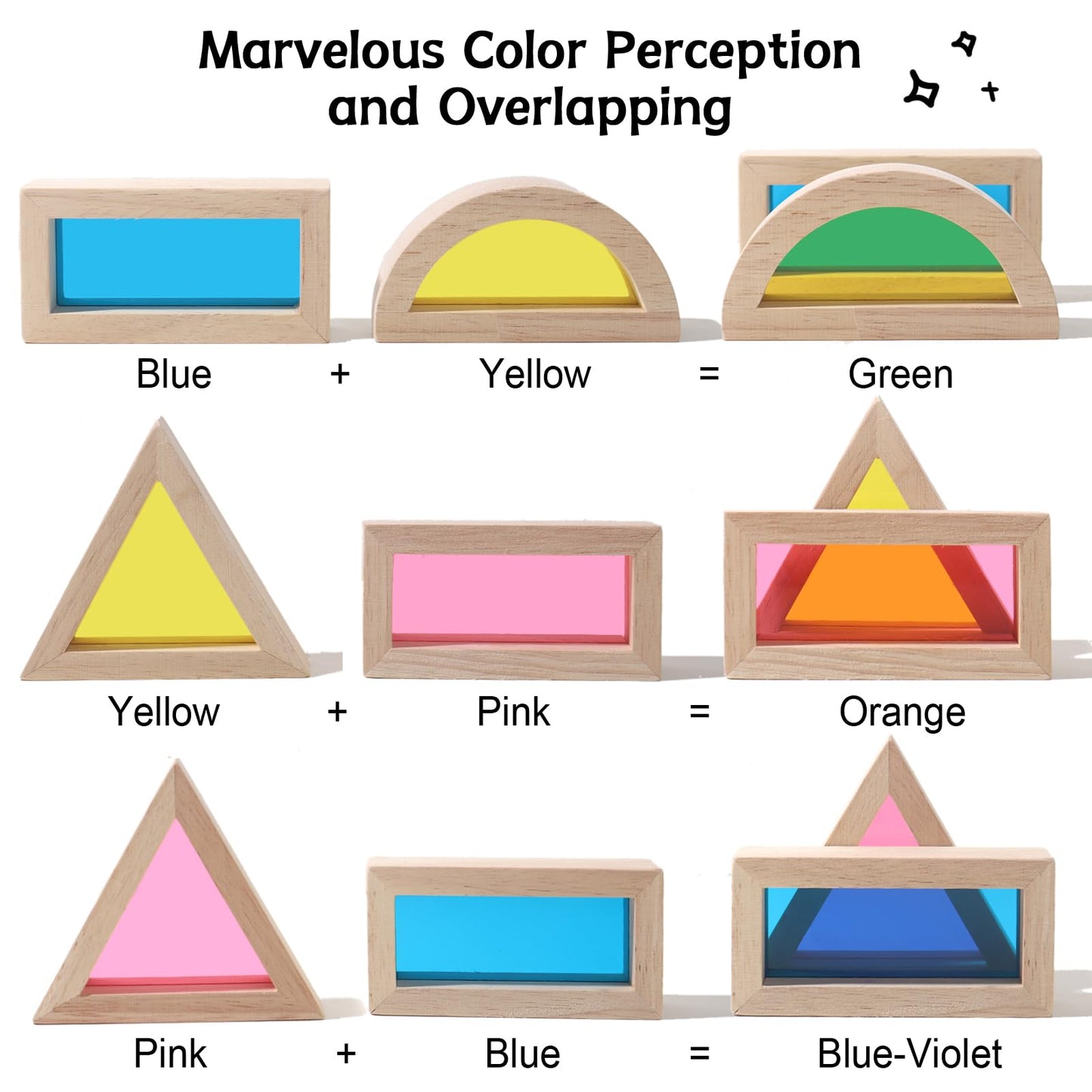 Dinhon 32-Piece Acrylic Rainbow Building Blocks Set for Kids - Colorful Stacking Blocks, Educational Toddler Puzzles, Preschool Learning Toys, Gifts for Ages 1 2 3 4 5 Boys and Girls