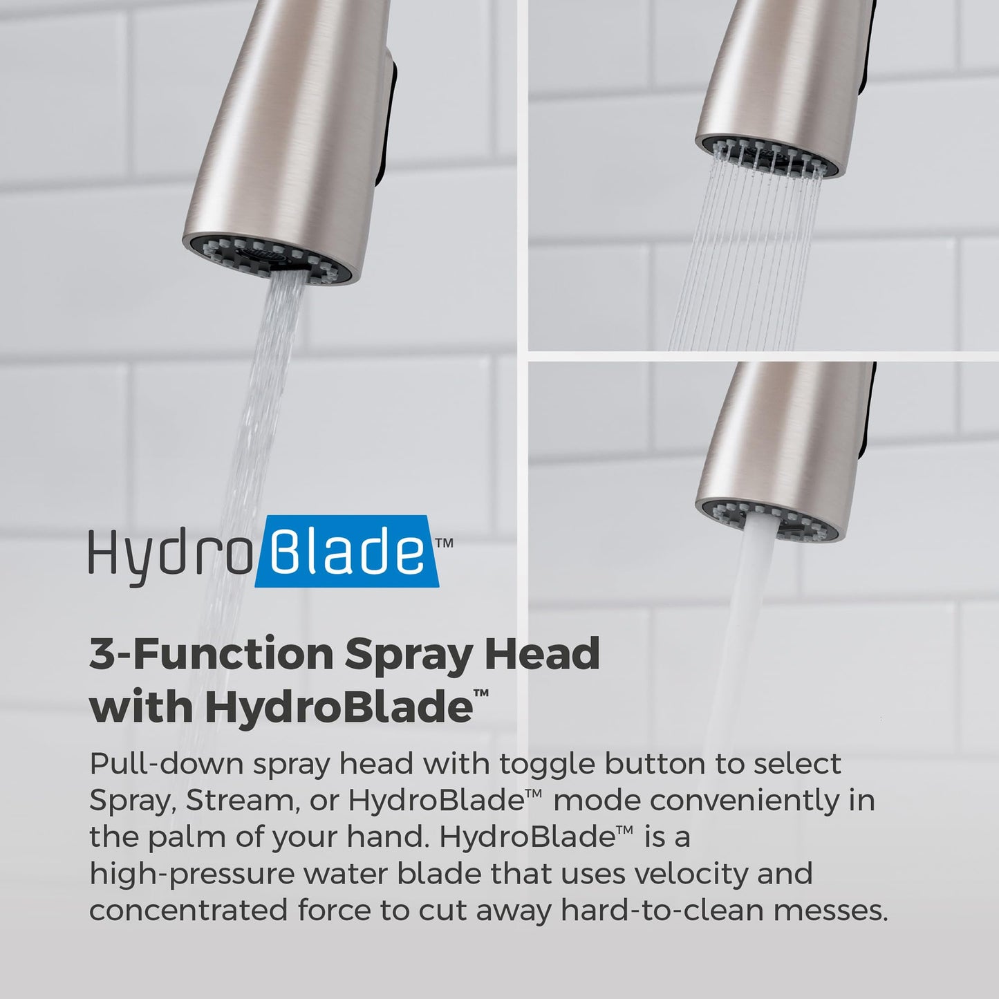 Pfister Miri 2.0 Kitchen Faucet with Pull Down Sprayer and Soap Dispenser, Single Handle, High Arc, NSF Certified, Spot Defense Stainless Steel Finish, F5297MRRGS