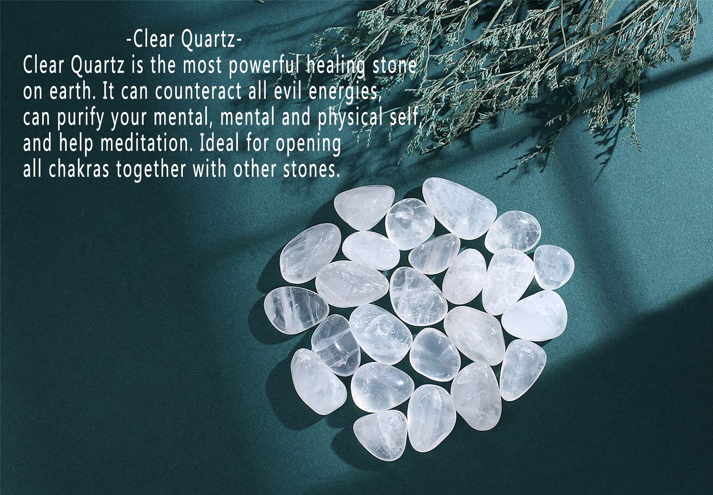 MAIBAOTA Clear Quartz Crystals Natural Healing Crystals Bulk Polished Tumbled Crystals Stones Rocks Energy Balance Crystal Gemstones Vase Filler Decorative Stones Reiki Witch Quartz Crstal