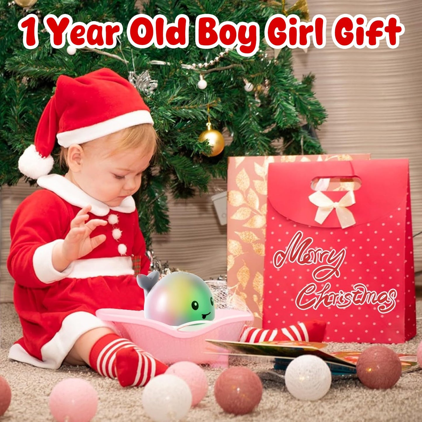 Gigilli Bath Toys for Kids Ages 1-3, Baby Bath Toys 6-12-18 Months, Pool Water Toys for Toddlers, Babies 1 2 3 Year Boy Girl Gifts, Light Up Whale Bath Toy Sprinkler, 1st Birthday Bathtub Fountain Toy