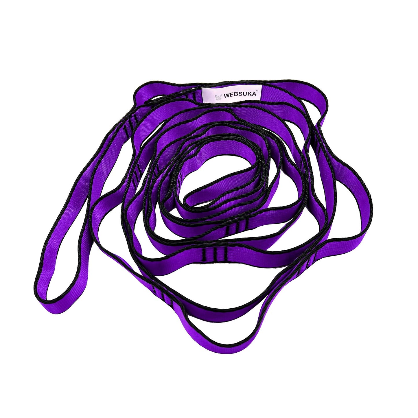 WEBSUKA 79 Inches Aerial Yoga Hammock Daisy Chains Strap, Strong 22kN Adjustable with 16 Loops, No Stretch, Climbing Strap Nylon Chain Sling for Aerial Yoga,Swing, Hammock, Suspension, Exercise