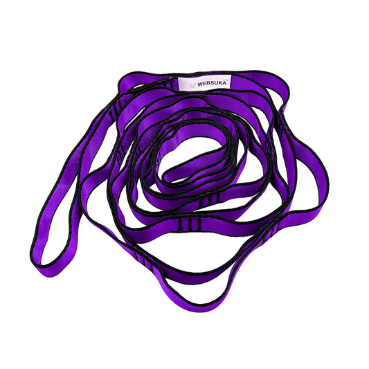 WEBSUKA 79 Inches Aerial Yoga Hammock Daisy Chains Strap, Strong 22kN Adjustable with 16 Loops, No Stretch, Climbing Strap Nylon Chain Sling for Aerial Yoga,Swing, Hammock, Suspension, Exercise