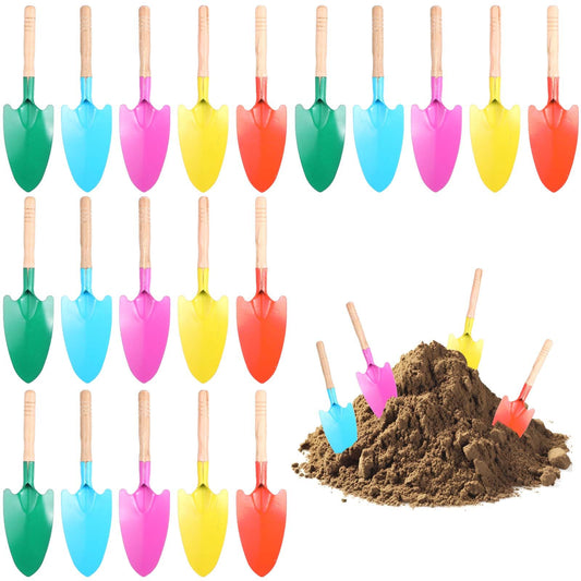20 Pcs Colorful Metal Hand Shovel Digging Trowel Set Transplanting Garden Shovel for Flower Soil Planting Women Men Gift Indoor Outdoor, 5 Colors