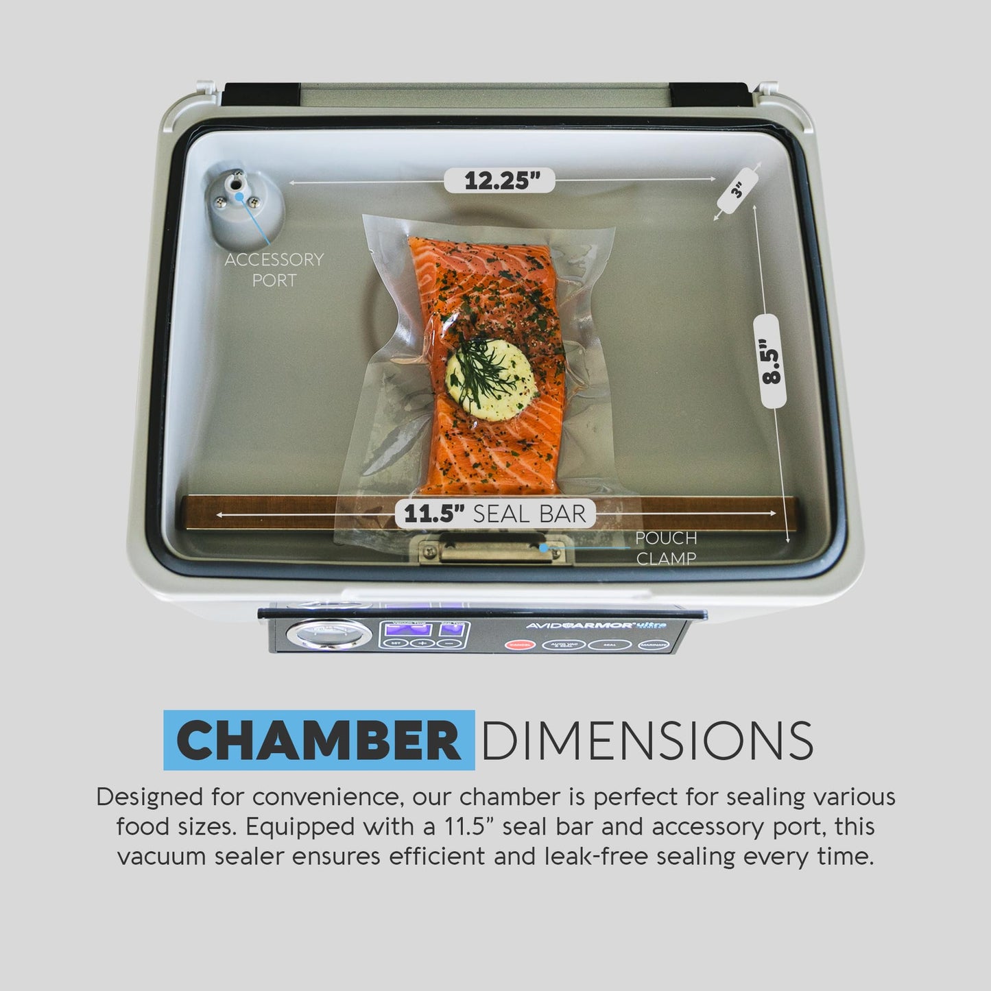 Avid Armor Chamber Vacuum Sealer Machine USV20 Ultra Series for Wet Foods, Meat Vacuum Packing Machine, Compact with 11.5-Inch Vaccum Sealer Bar