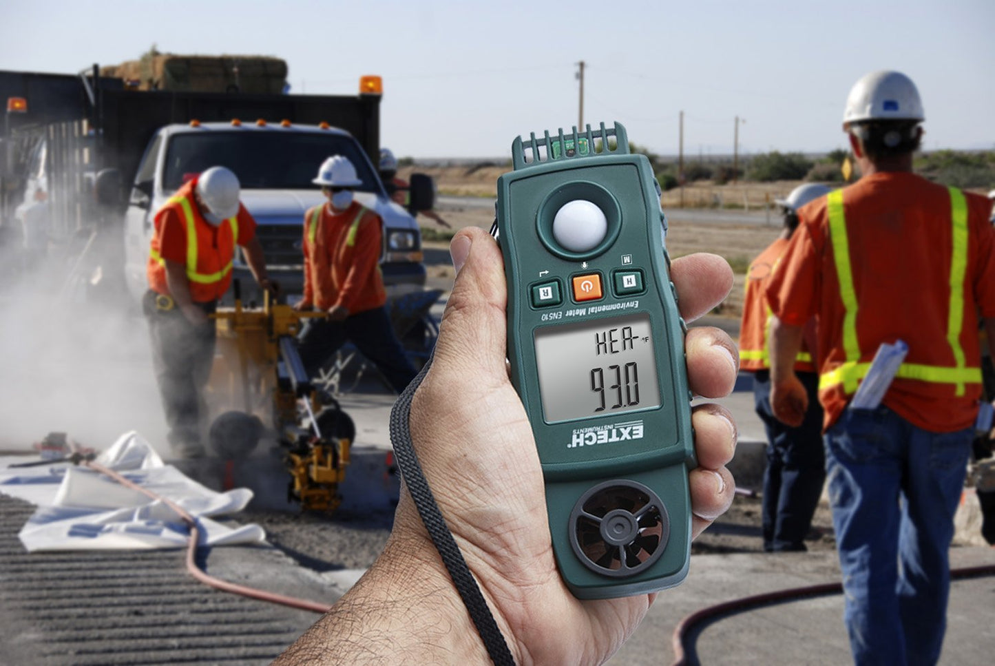 Extech EN510 10-in-1 Environmental Meter - Measures Air Velocity, Light, Sound, Temperature, Humidity, Dew Point, Wet Bulb, Heat Index, Wind Chill, Portable Multi-Function Tester with Backlit LCD