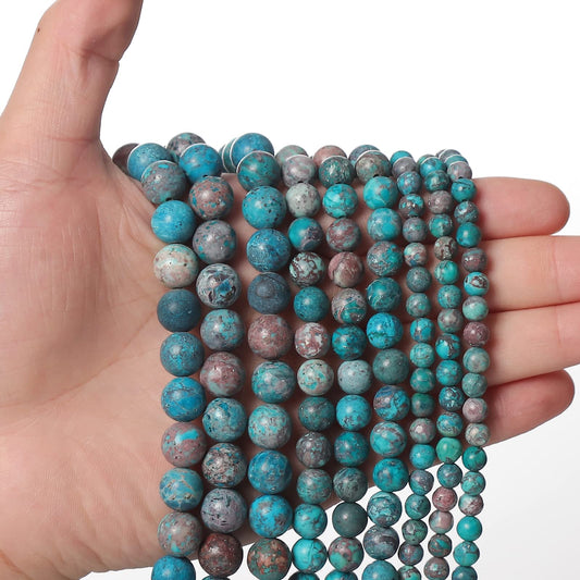 45pcs 8mm Natural Stone Beads American Turquoise Beads Energy Crystal Healing Power Gemstone for Jewelry Making, DIY Bracelet Necklace