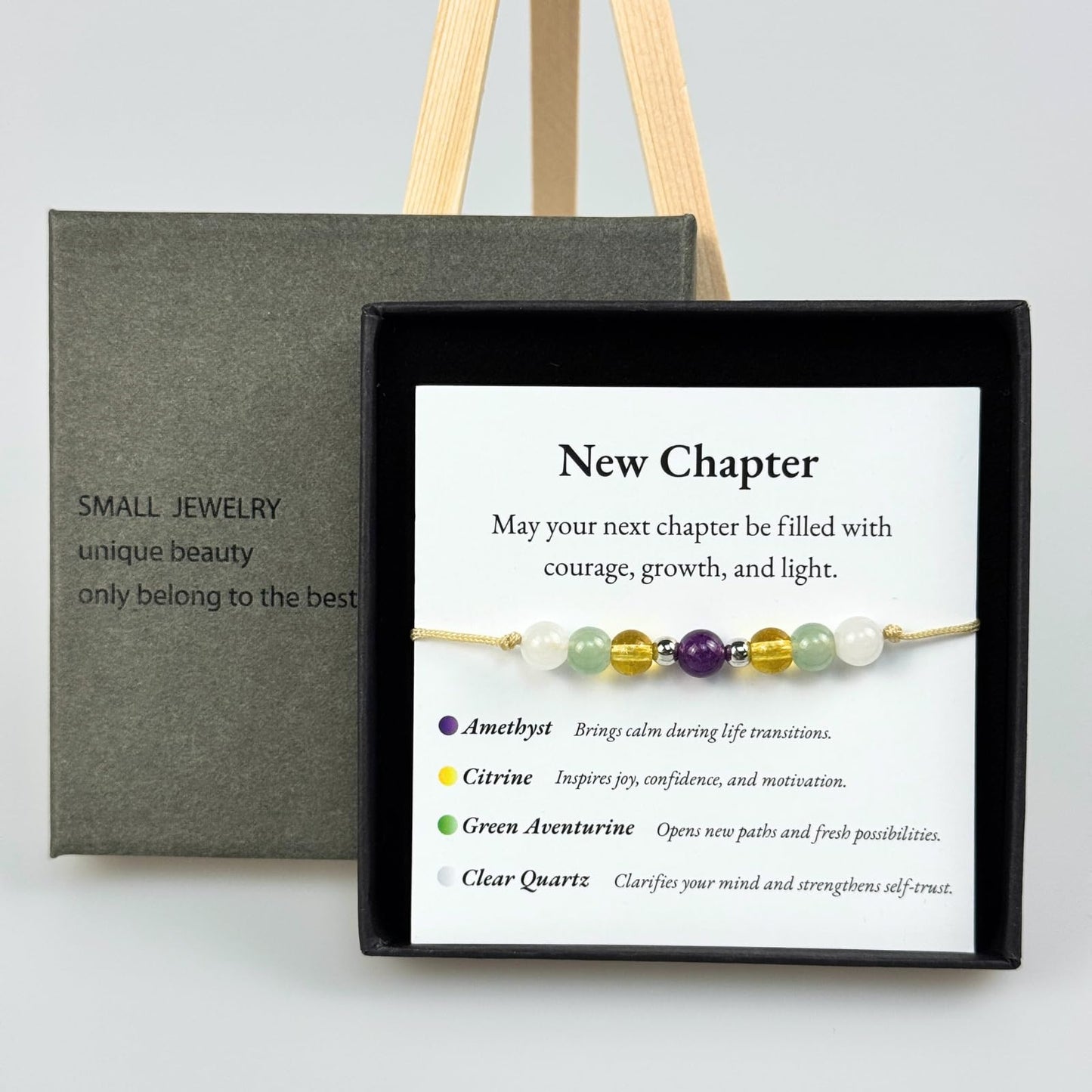 TLOEP New Chapter Crystal Bracelet, Graduation Gift for Women Men, Inspirational New Beginning Bracelet with Meaning Card, Gift for Daughter, Friend, Student, High School College Grad
