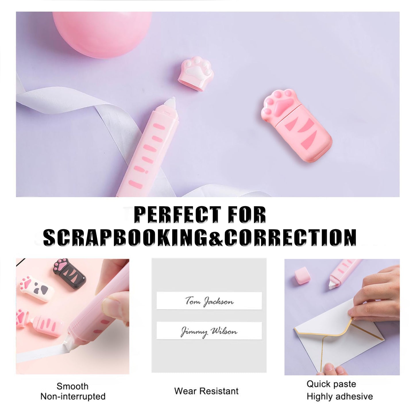 Cute School Supplies,Stationary Gift Set, Japanese Stationery Birthday GIFS, Includes Pencil Sharpener,Eraser, Correction Tape, Ruler, Mini Scissors,Utility Knife, for Office School Supplies (Pink)