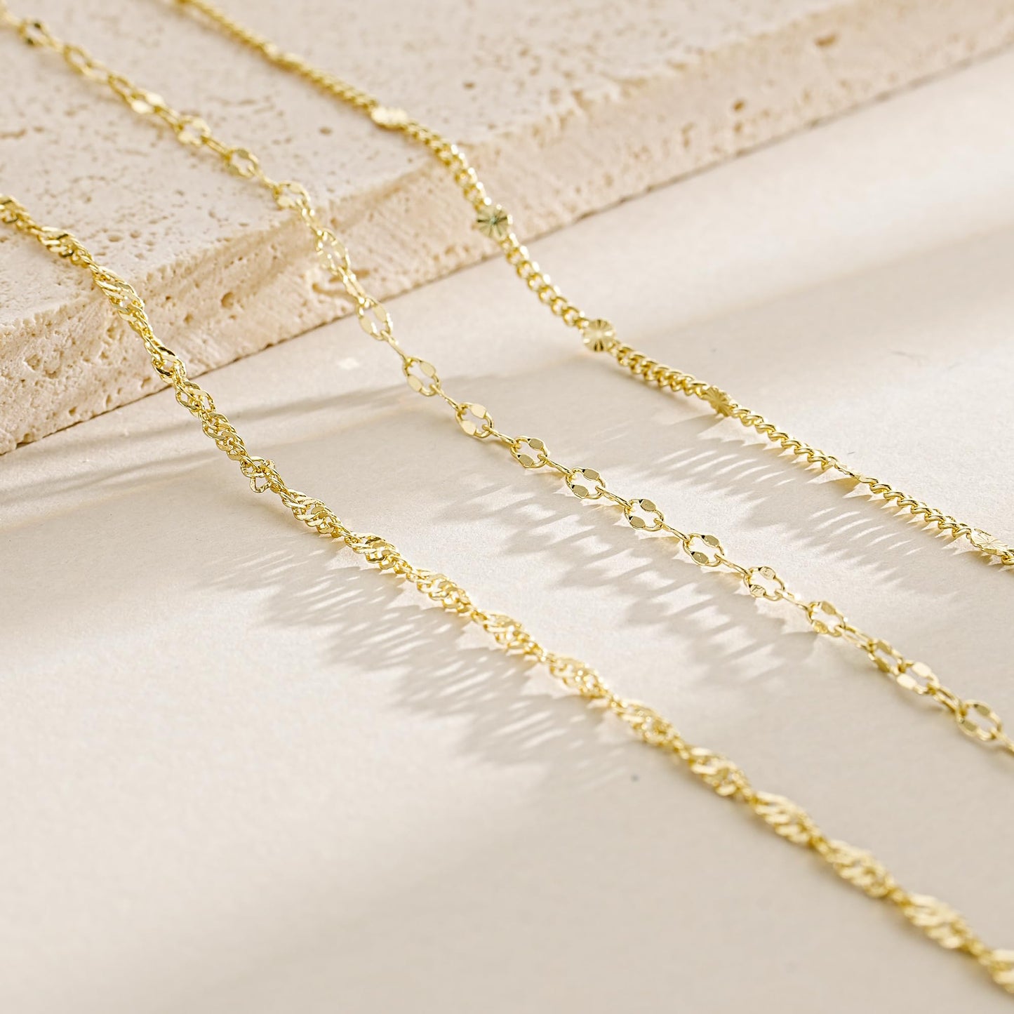 YOIHUR Gold Layered Necklaces for Women, 14K Gold Plated Dainty Chain Choker Necklaces Herringbone Gold Necklaces Jewelry Gift for Women