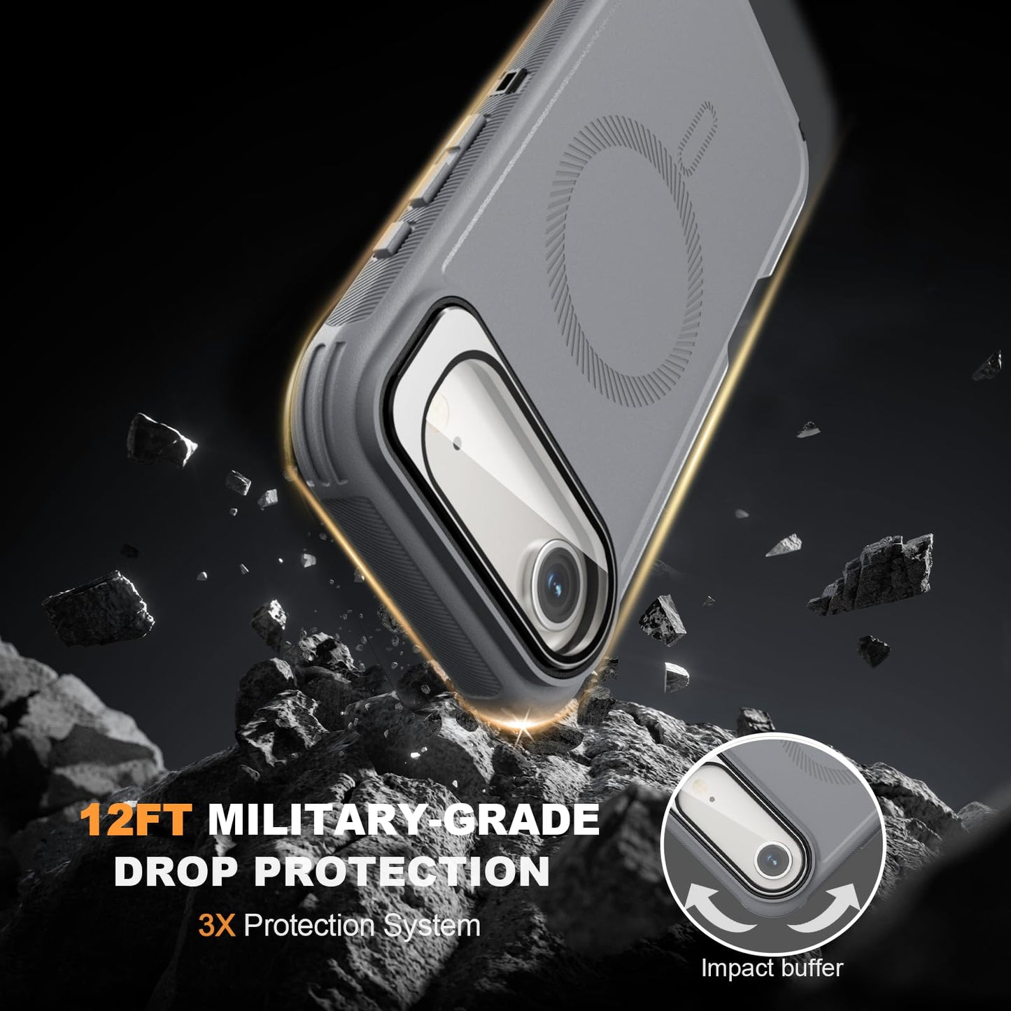 for iPhone 17 Air Case with Stand & Built-in Camera Cover Birthday Gifts for Women, MagSafe Compatible, Heavy-Duty Shockproof Protection, Magnetic & Rugged Phone Cover for iPhone 17 Air 6.5''