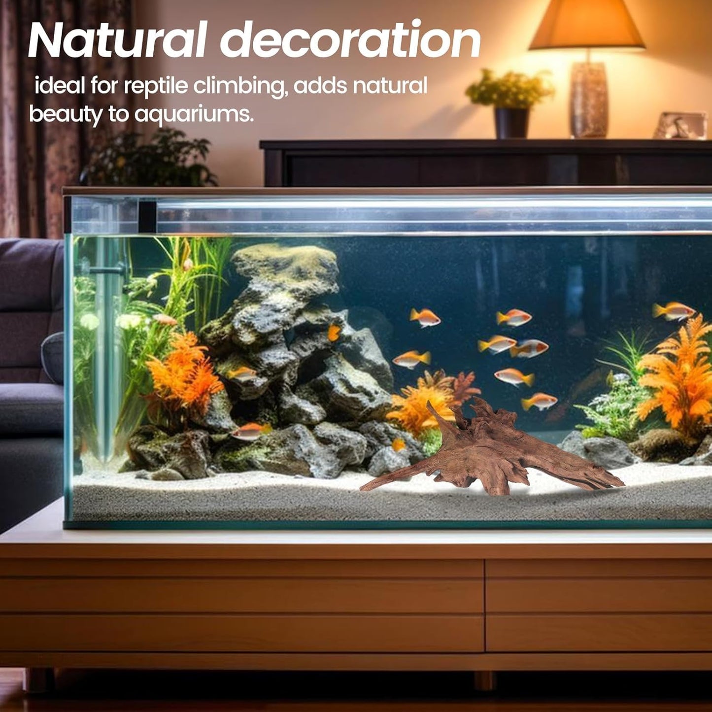 Hiwzitar 3-Piece 7-11 Inches Natural Aquarium Driftwood Decorations - Aquascape Decor for Fish Tanks, Betta Hideouts, Reptile Enclosures & Plant Attachment