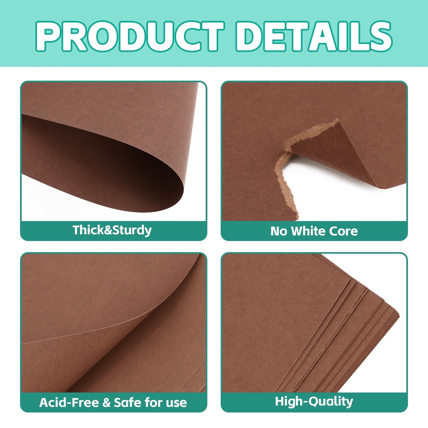 BIGNC 200 Sheets Coffee Brown Cardstocks 8.5 x 11 Inch Craft Paper, Thick Kraft Card Stock Paper for DIY Cards, Greeting Cards,Wedding Invitations, Birthday
