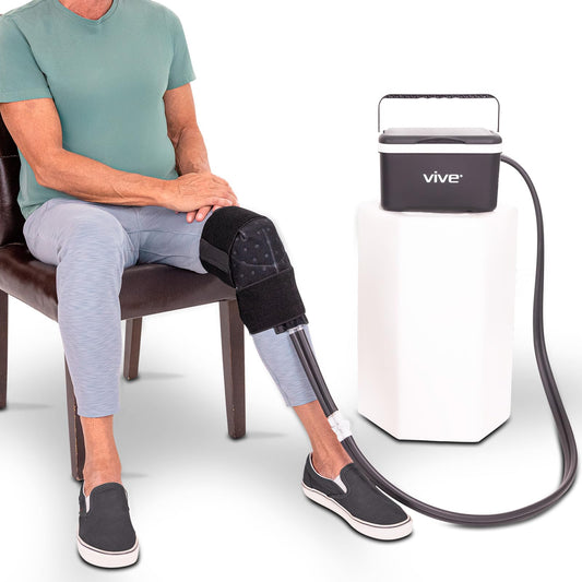 Vive Ice Therapy Machine for Knee & Shoulder - After Surgery Cold Therapy for Knee Hip Replacement, Rotator Cuff Injuries - Post Surgery Medical Cryotherapy System - Cooling Cryo Cuff (Black)