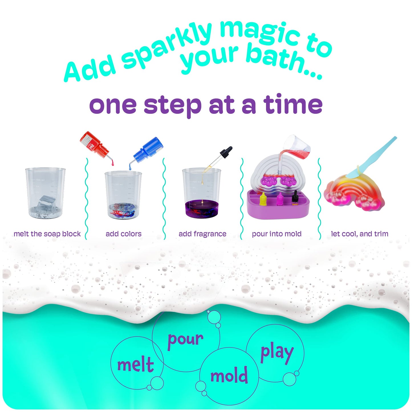 Dan&Darci Unicorn Soap Making Kit - Girls Crafts DIY Project Age 6+ Year Old Kids - Unicorn Girl Birthday Gifts - Science Activity Teenage Gift - Make Your Own Soap - Craft Toys Ages 6 7 8 9 10 11 12