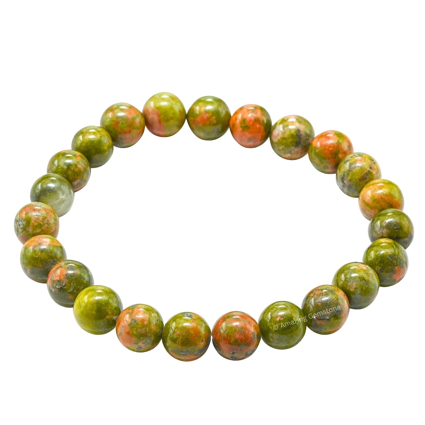 Amazing Gemstone Crystal Bracelet for Women Men's Gifts - Protection Healing Crystal Bracelet - 8mm Gemstone Beaded Stretchable Bracelet Pulseras Para Hombres Mujer Stocking Stuffers Mothers Day Gift (Unakite)