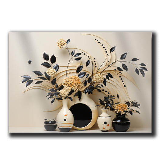 Scandinavian Folk Art, Black and Beige Abstract Botanical Wall Art for Scandinavian Home Decor, poster Prints, Wall Decor