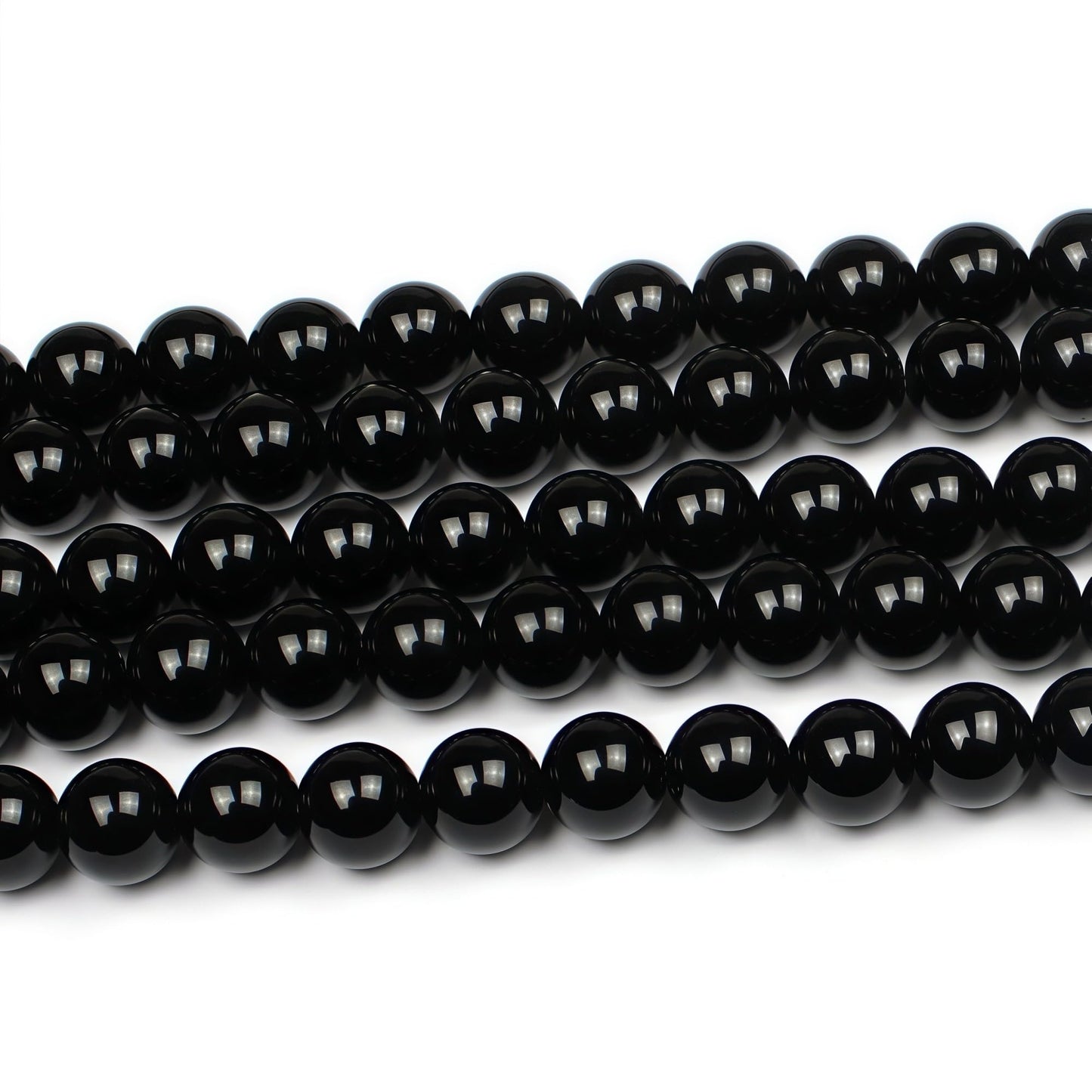MJDCB Natural Stone Bead Black Onyx Gemstone Loose Beads for Jewelry Making Bracelet Necklace 8mm