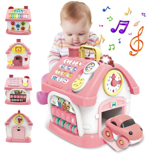 Montessori Toys for 1+ Year Olds Girl Gifts - 8-in-1 Musical Learning House Baby Toy 6-12 12-18 Months, Toddler Toys Age 1, 2 Year Old Girl Birthday Gifts