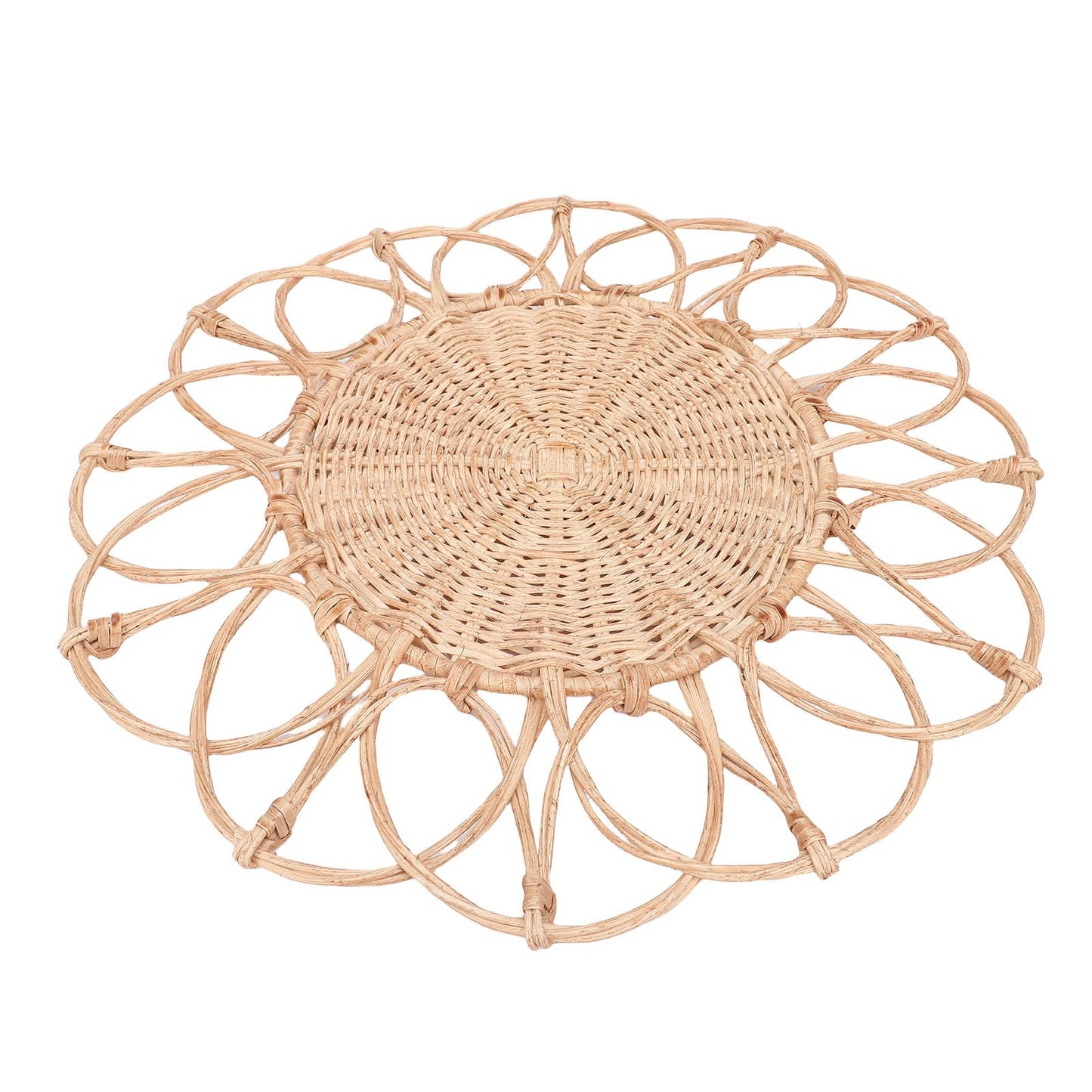 GIFTER Handcrafted Woven Rattan Wall Hanging Rustic Nature-inspired Art Decor for Farmhouse Living Room Bedroom More
