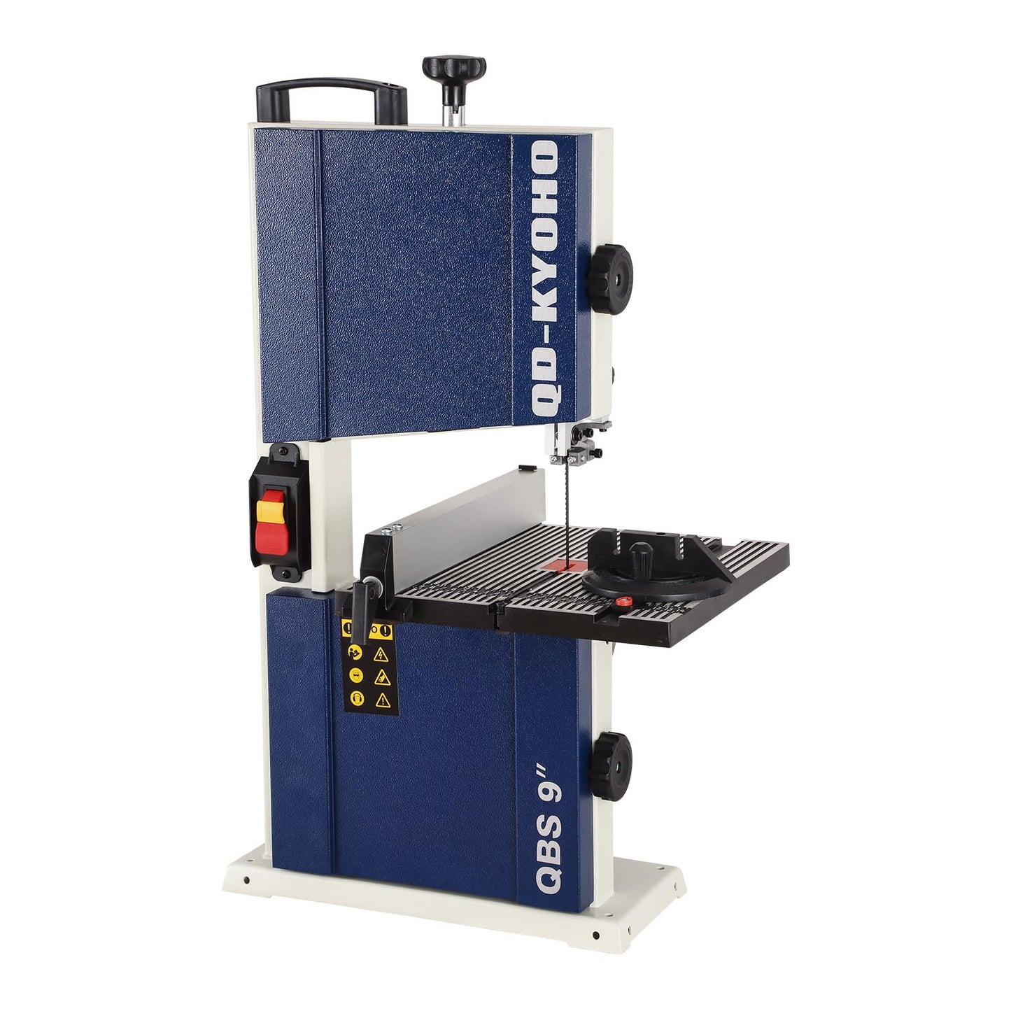 QD-KYOHO Band Saw, Portable 9-Inch Bandsaw for Woodworking, 770 FPM Benchtop, 1/3 HP, 120 V 2.5-Amp Motor, Band Saws with Cast-Aluminum Worktable with Scale, Steel Bandsaws with Miter Gaug