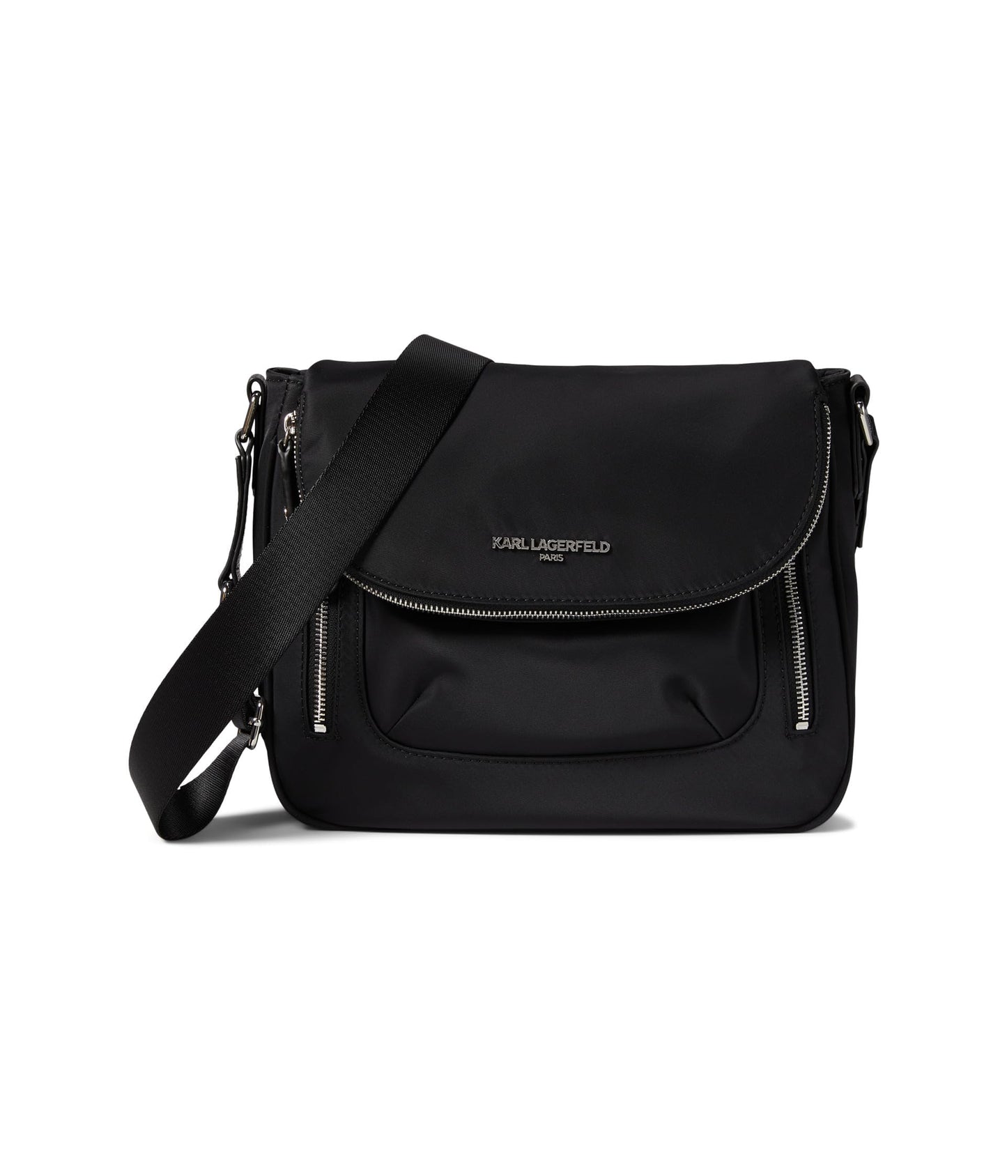 KARL LAGERFELD Paris Women's Handbags Messenger,Black/Silver,1SZ