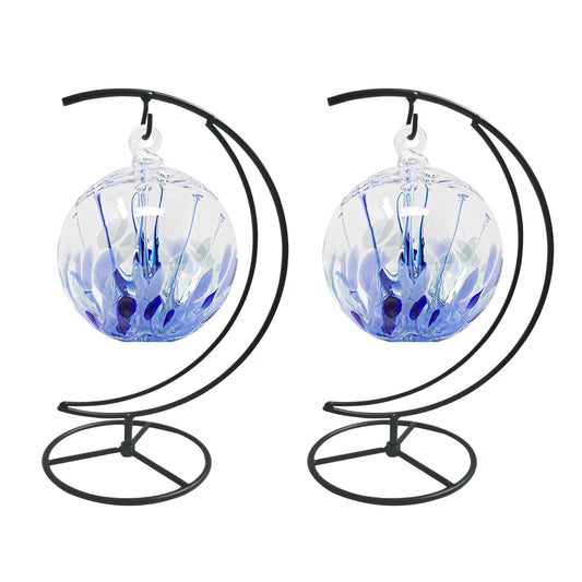 WOCTDTHW Ornament Display Stand Holder Iron Hanger for Chrismas Hanging Glass Globes (Moon Shape 2 Pcs)