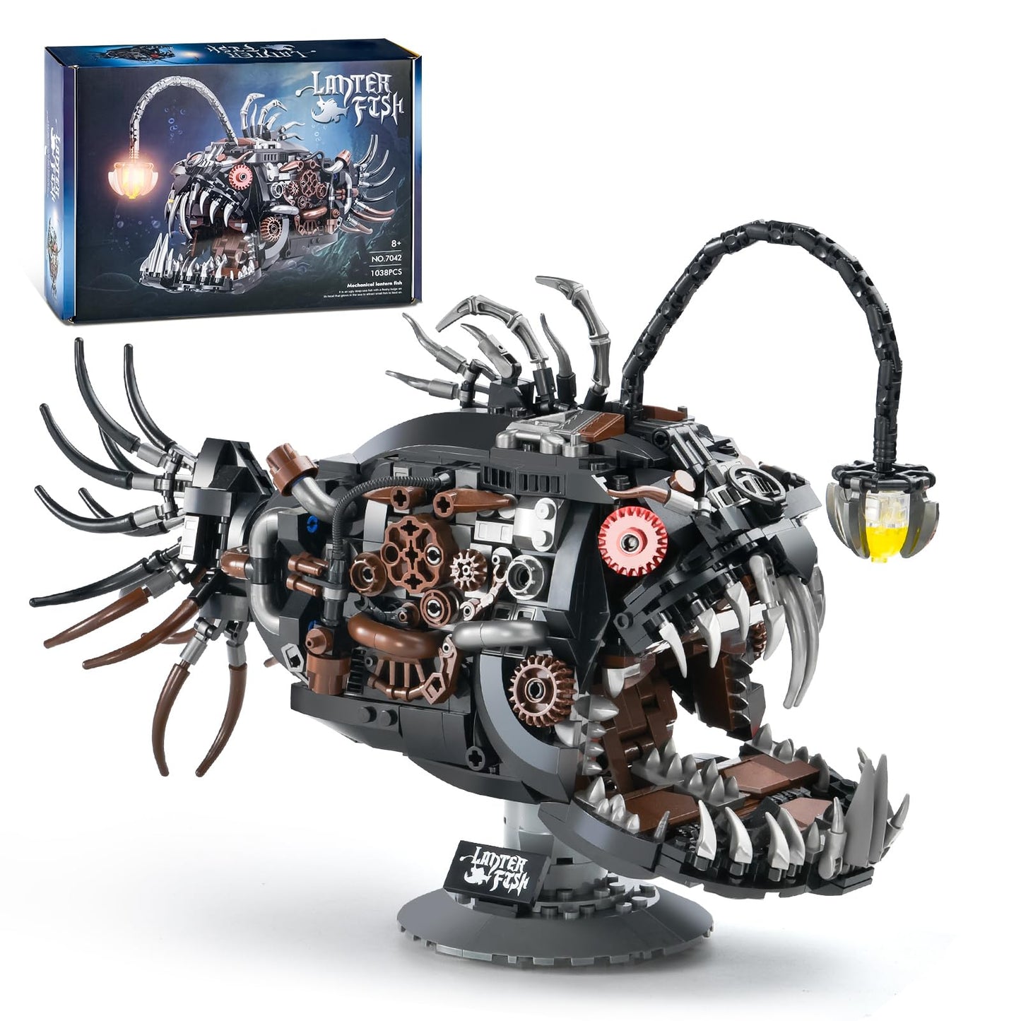 XITALAXU Mechanical Fish Building Sets,Ocean Animal Collection Toy,Adults Home or Office Decor,STEM Building Gift for Teens Boys and Girls 8-14 (1038PCS)