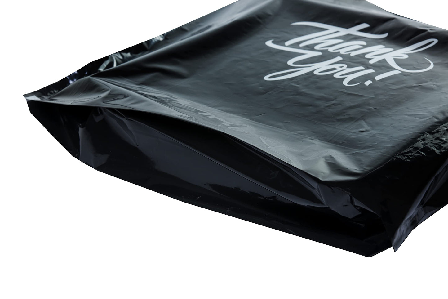 Infinite Pack Black 12"x15" (100pcs) Thank You plastic Merchandise Bags Die-Cut Handles, Perfect for Retail Shopping, Boutiques, Goodie bags, and Gift Packaging & Favors, 1.75 mil Reusable Plastic Bag