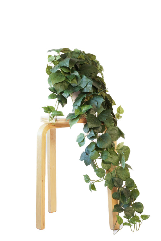 Retrograde 32" Realistic Fake Pothos Ivy Plant Silk Artificial Plant for Aesthetic Home Decor Indoor (Dark Green)