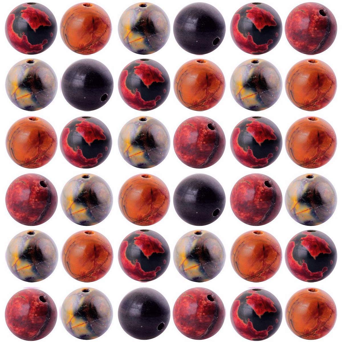 Natural Stone Beads 100pcs 10mm Picasso Jasper Round Genuine Real Stone Beading Loose Gemstone Hole 1mm DIY Charm Smooth Beads for Bracelet Necklace Earrings Jewelry Making (Picasso Jasper Red, 10mm)