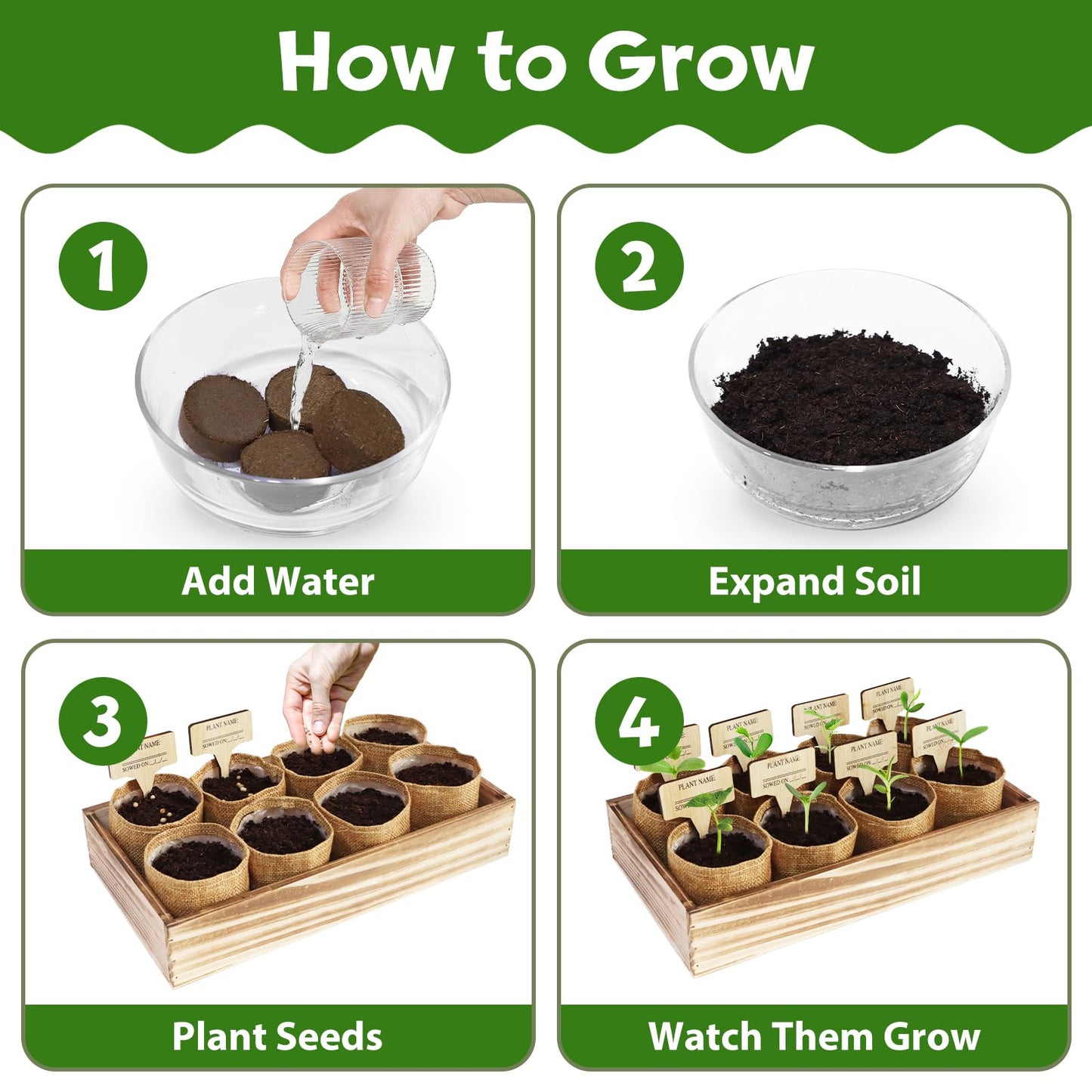 LUOJIBIE 8 Herb Indoor Garden Kit for Beginners, Complete Windowsill Growing Gifts Set with Tools, Mother's Day Gifts for Mom,Unique Christmas Birthday Gifts for Women Men Girls Kitchen Housewarming
