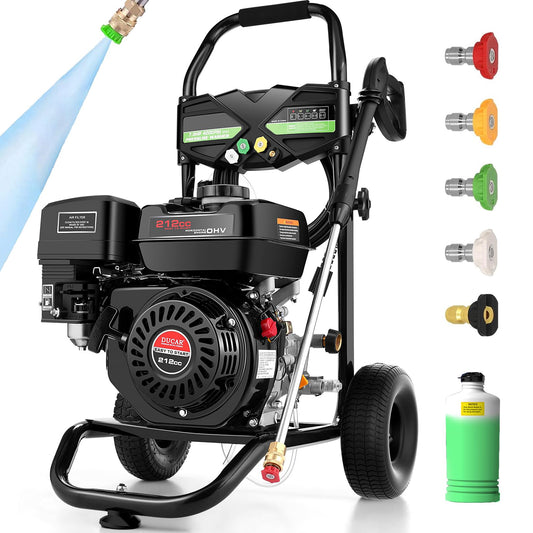 Imdot Gas Pressure Washer 4200PSI 4.0GPM Power Washer Gas Powered with 212CC Engine, 5 Tips, 25ft Hose, Soap Tank, Powerwashers for Home Cars, Black