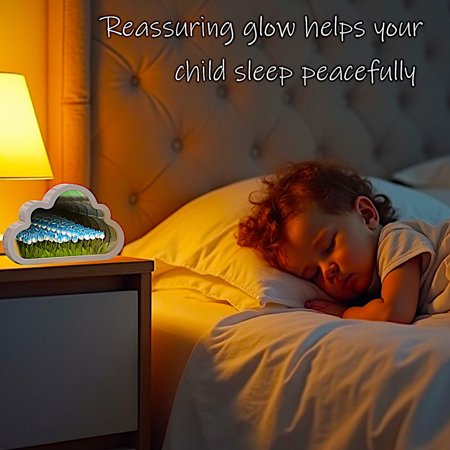 ALYMACK Handmade Tulip Lamp Fully Assembled - Flower Night Light Cuteness Lamps - Tulip and Rose Infinity Mirror in a Glass - Gift for Women or Girl - Lampara de Tulipanes Infinitos (Blue, AA)