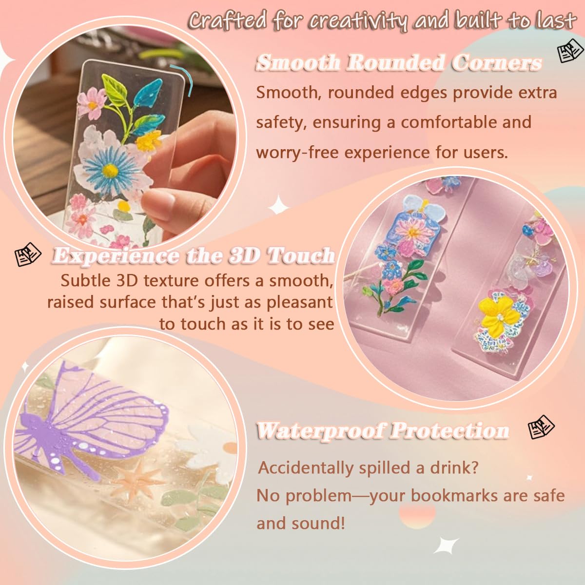 Qrhky 86PCS Acrylic Bookmark Blanks Kit, 20PCS Blank Bookmarks with 25PCS Book Lover UV DTF Sticker, 20PCS Ribbon, 20 Holographic Bags, 1PCS Tweezers, Clear Bookmark Kit for DIY and Gifts