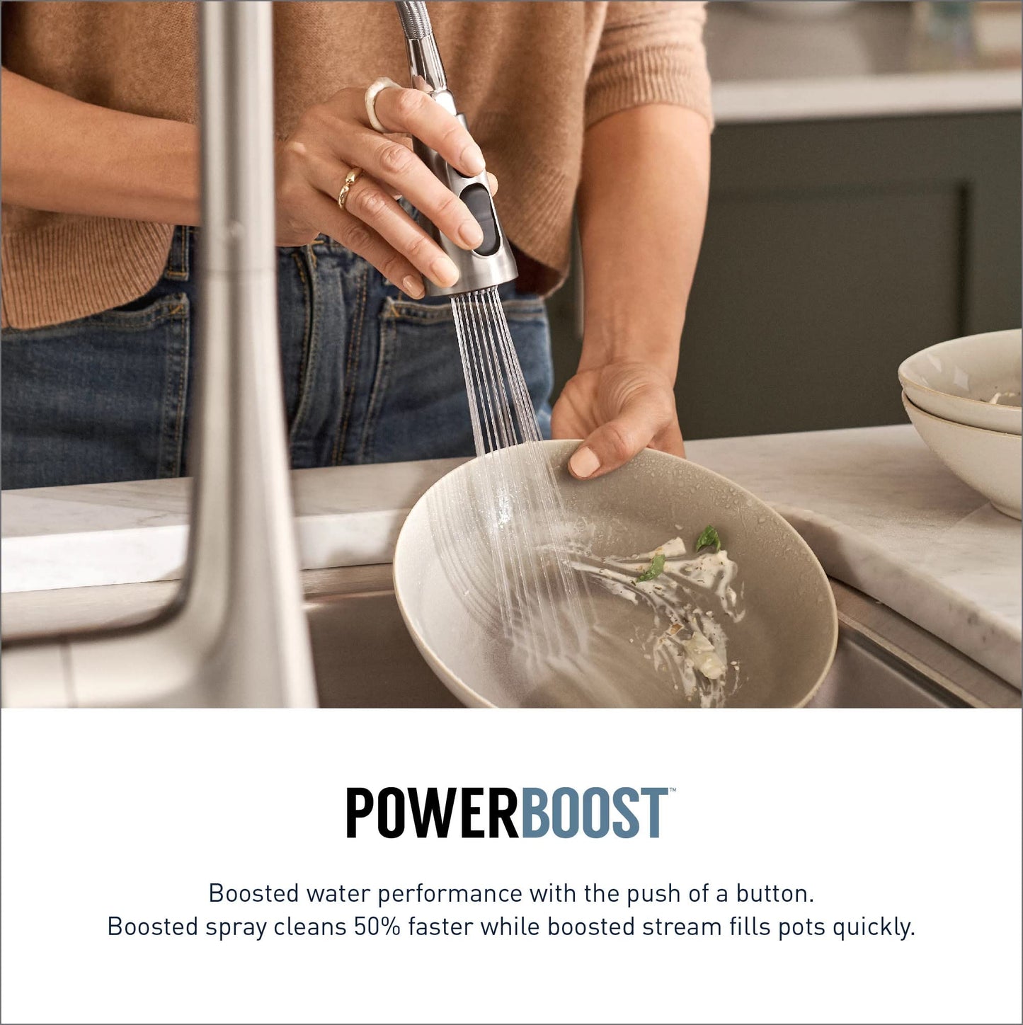 Moen Align Matte Black One-Handle Single Hole Pre-Rinse Spring Kitchen Faucet with Pull Down Sprayer and Power Boost, 5923BL