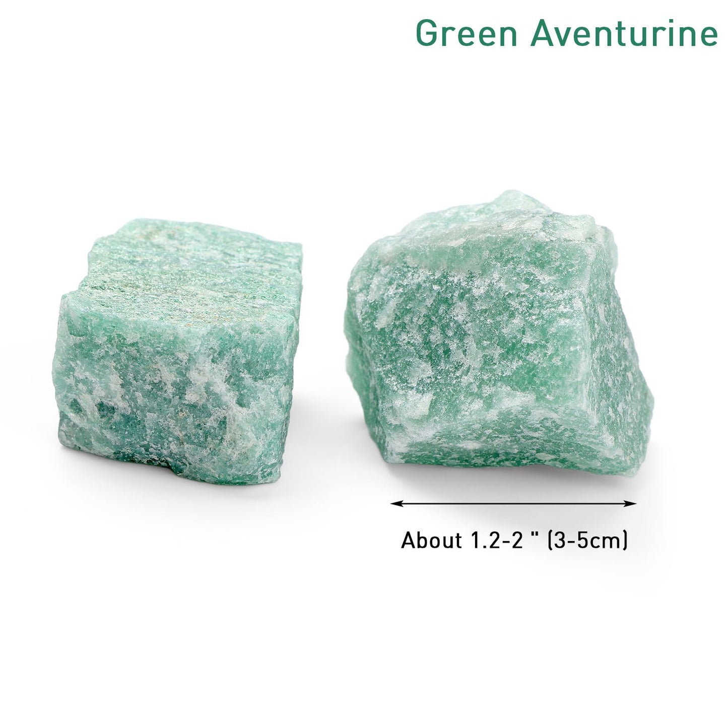 GolbalJew Green Aventurine Natural Raw Crystals 2PCS Healing Crystal Stones 1.2-2.0” Reiki Healing Gemstones for Meditation Chakra Balance Home Decor